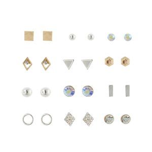 Stud Earrings Set, 12-Piece Brand New